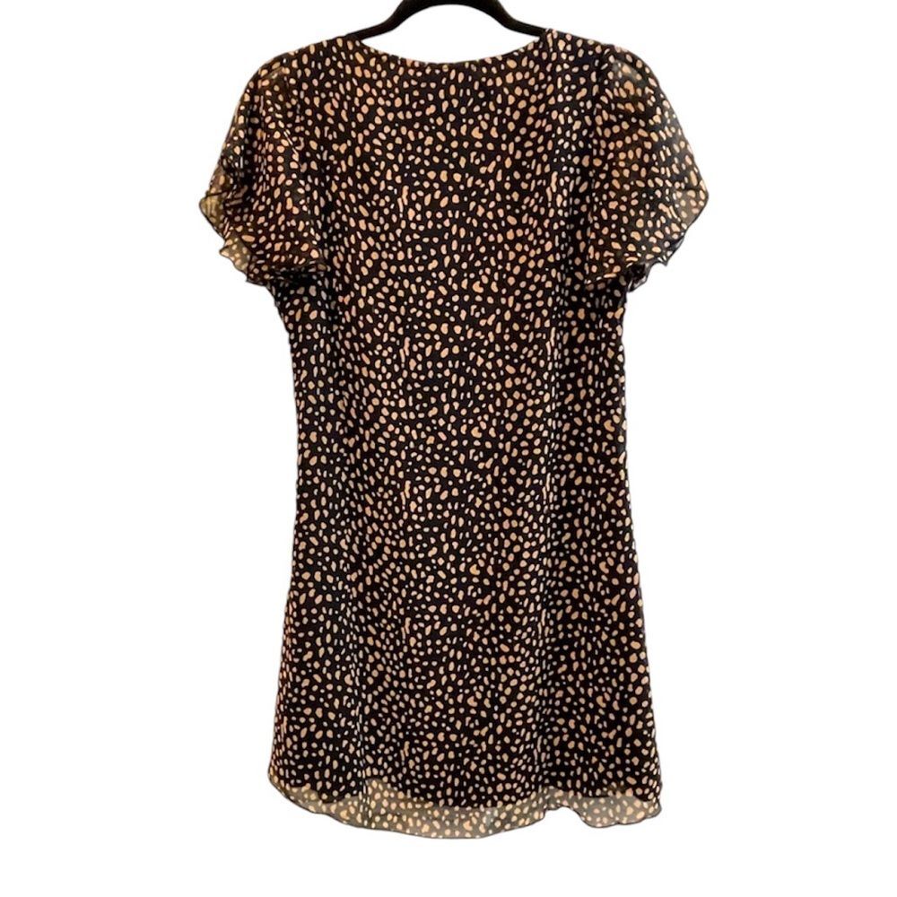 Urban Outfitters V-Neck Flutter Sleeve Leopard Dress Brown Black Size Small NWT‎ - Picture 7 of 10